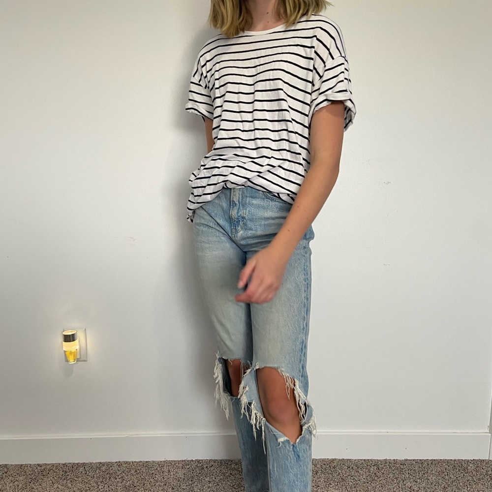H&M Black and white stripped T-shirt - Medium